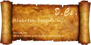 Dietrich Csobán névjegykártya